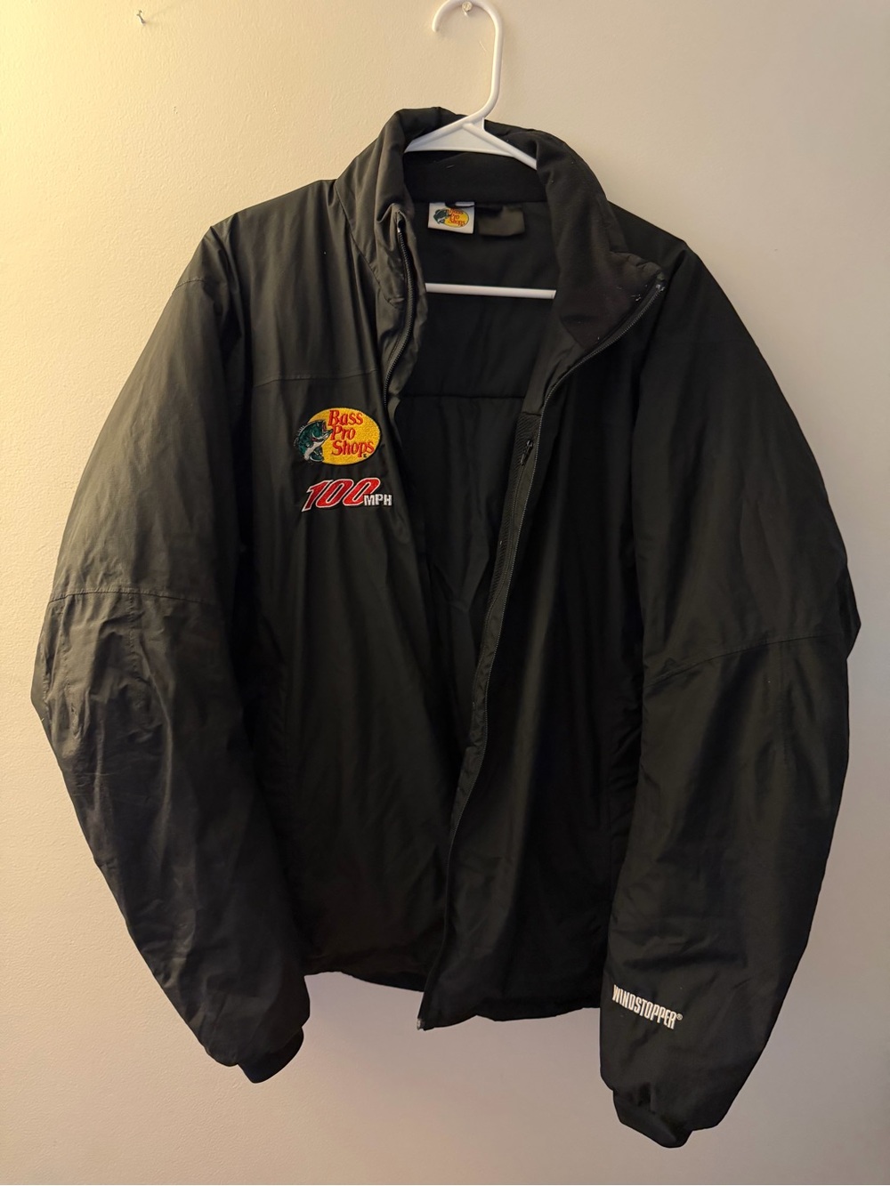 Bass Pro Shops Black Windstopper Performance Jacket with Embroidered Logo